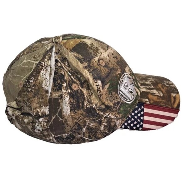 Baseball Hat Camo American Flag R Embroidery Cap Strap Adjust Realtree Hunting - Picture 3 of 6